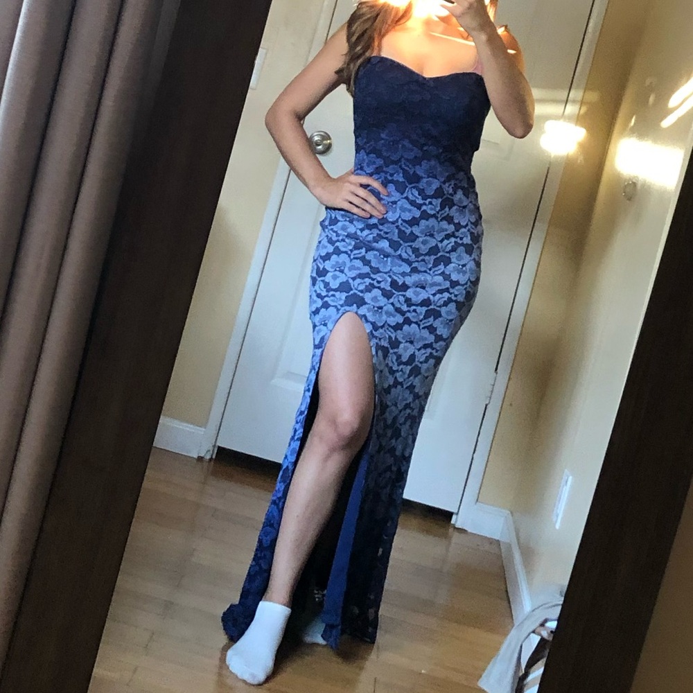 Teeze me blue ombré faded dress gown